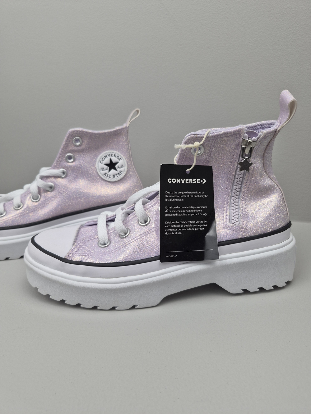 Converse Chuck Taylor Lugged Lift Platform High 'Vapor Violet Glitter size 4 KiD